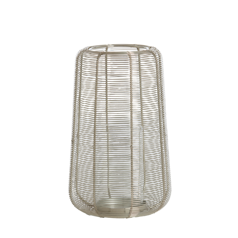 Hurricane Ø19,5x30 cm ADETA shiny silver+glass