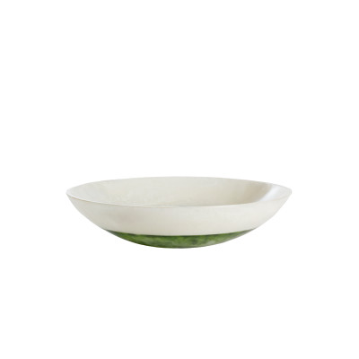 Dish Ø34x7,5 cm BINANGA white+green