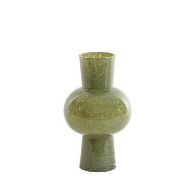 Vase Ø18x28,5 cm HALLEY glass olive green