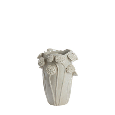 Vase deco 27,5x25,5x35 cm LAVCI ceramics shiny light grey