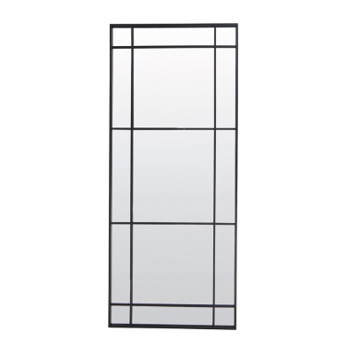 Mirror 77x3x183 cm RINCON clear glass+matt black