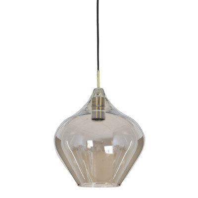 Hanging lamp Ø27x29,5 cm RAKEL antique bronze+smoked