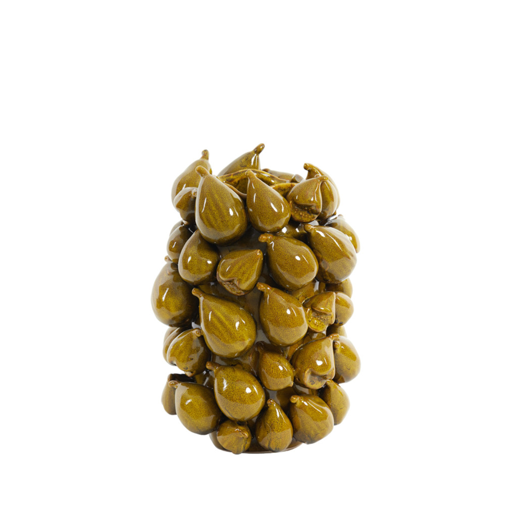 Vase deco 23,5x23x32,5 cm NATALIA ceramics yellow-brown