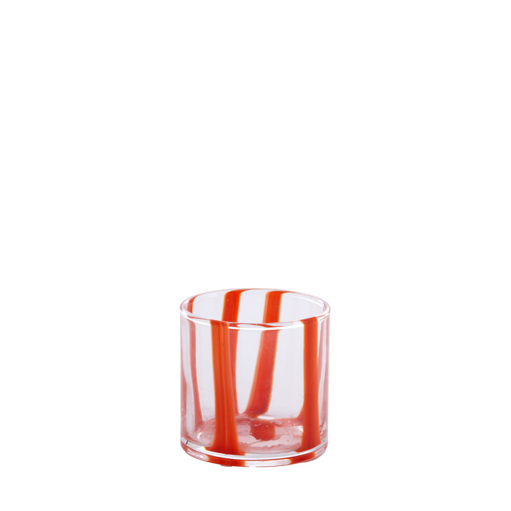 Tealight Ø10x10 cm MULOT glass clear-coral
