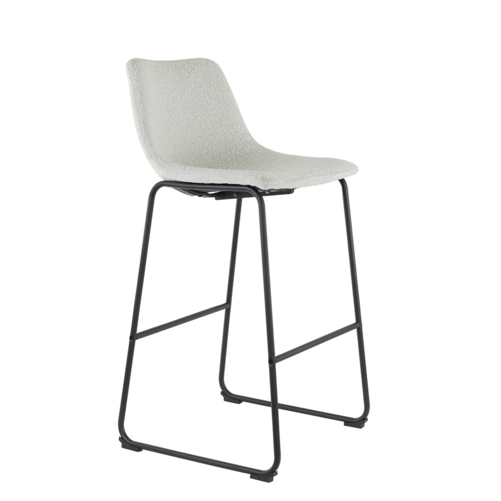 Bar chair 47x46x99 cm JEDDO bouclé cream-black
