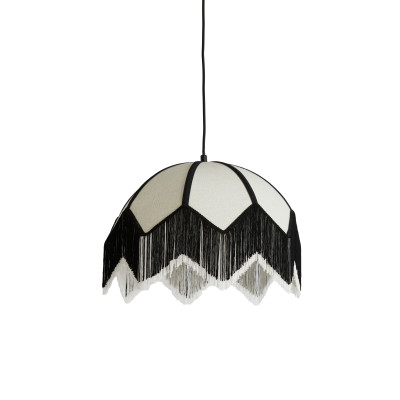 Hanging lamp Ø45x32,5 cm SULINA linen white+black