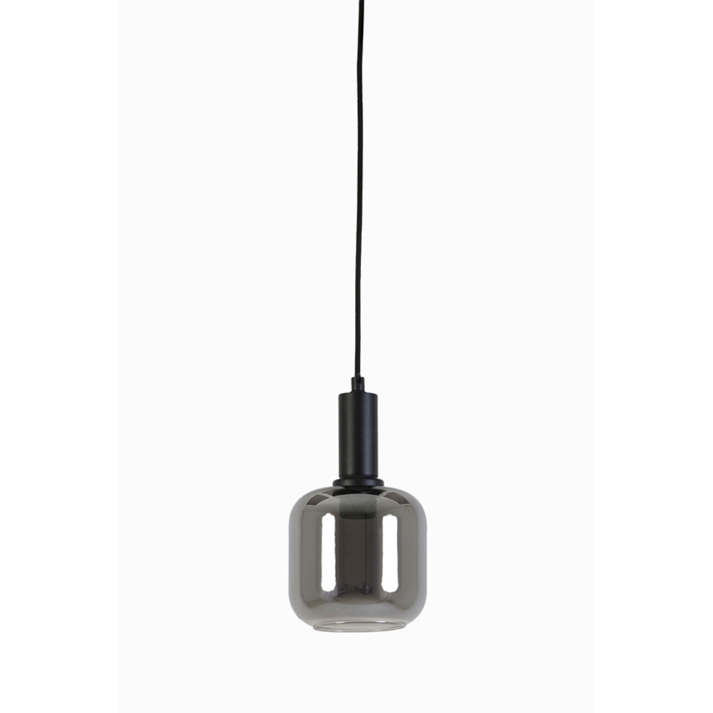 Hanging lamp Ø21x37 cm LEKAR black+smoked glass