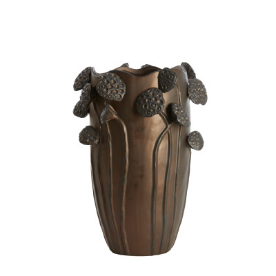 Vase deco 35,5x35x51 cm LAVCI ceramics matt dark brown