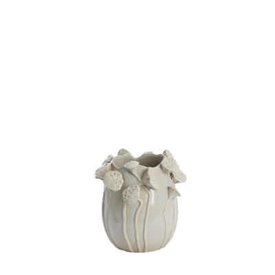 Vase deco 26,5x25,5x26,5 cm LAVCI ceramics shiny light grey