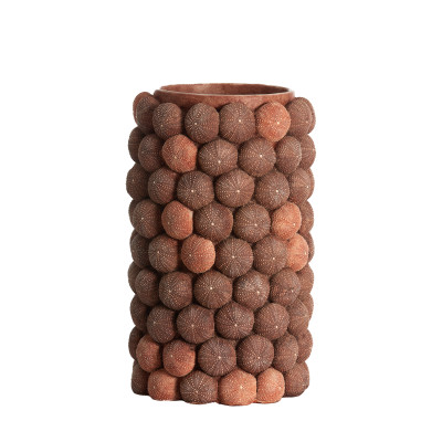 Vase deco Ø25x40 cm SEA URCHIN coral red+burgundy