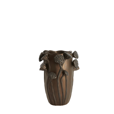 Vase deco 27,5x25,5x35 cm LAVCI ceramics matt dark brown