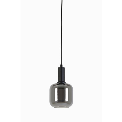 Hanging lamp Ø21x37 cm LEKAR black+smoked glass