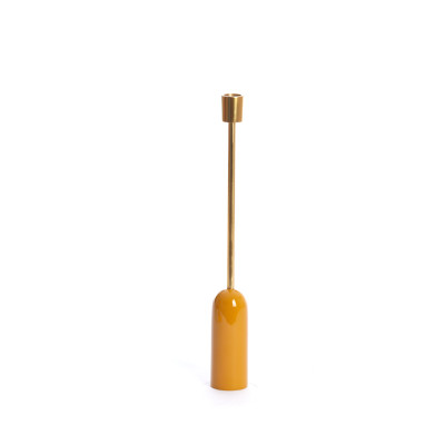 Candle stick Ø5x38 cm YASILO ocher yellow+gold