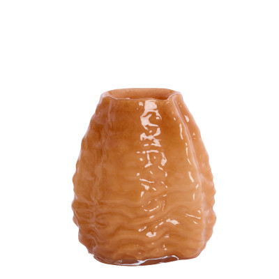 Vase 20x14,5x30 cm AURELIA glass caramel