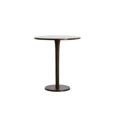 Side table Ø48x53 cm PAZO dark brown marble+dark brown