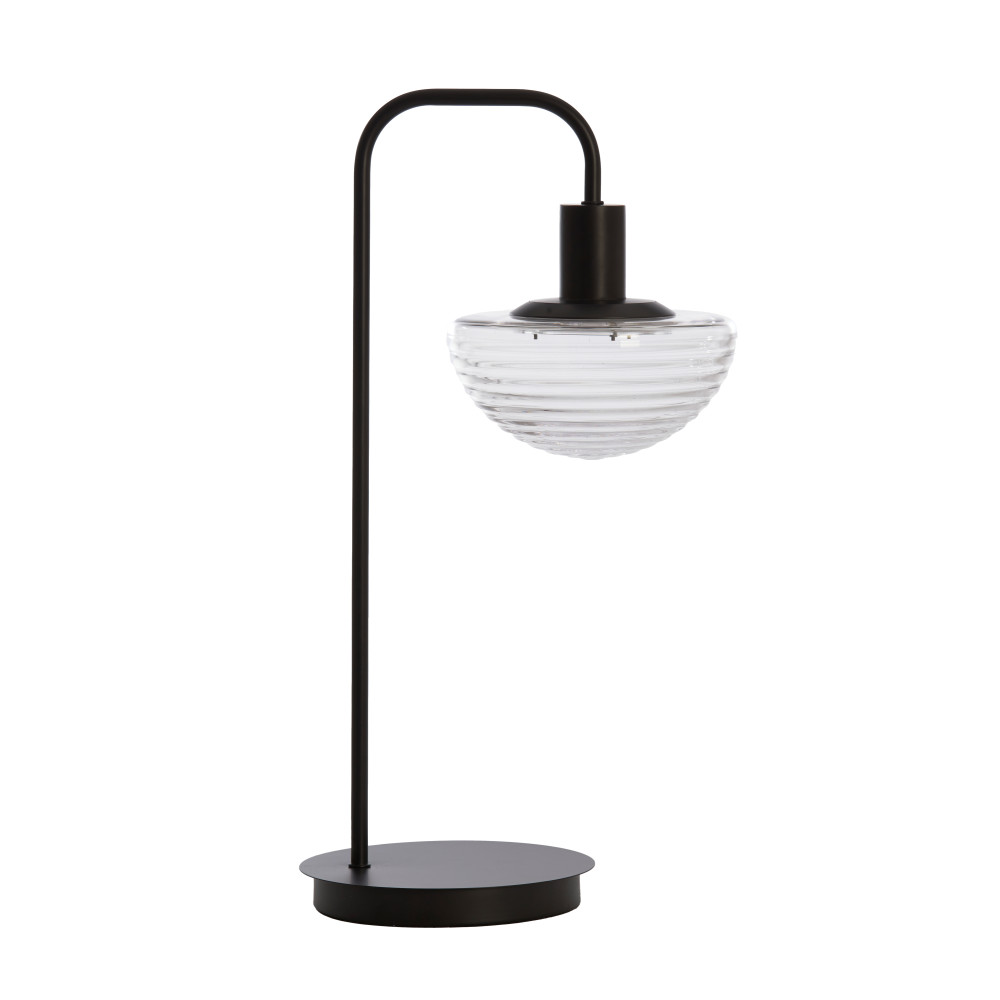 Table lamp 30x20x61 cm BAYLIE matt black+clear glass