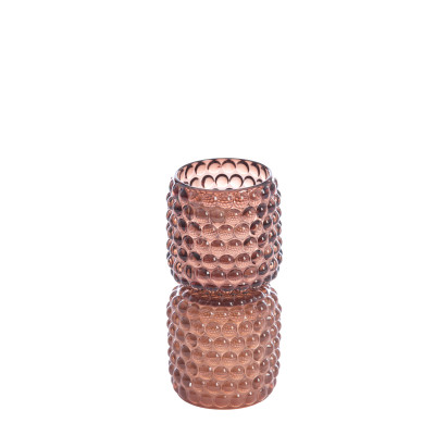 Tealight on base Ø9x16 cm BUBLINI glass brown