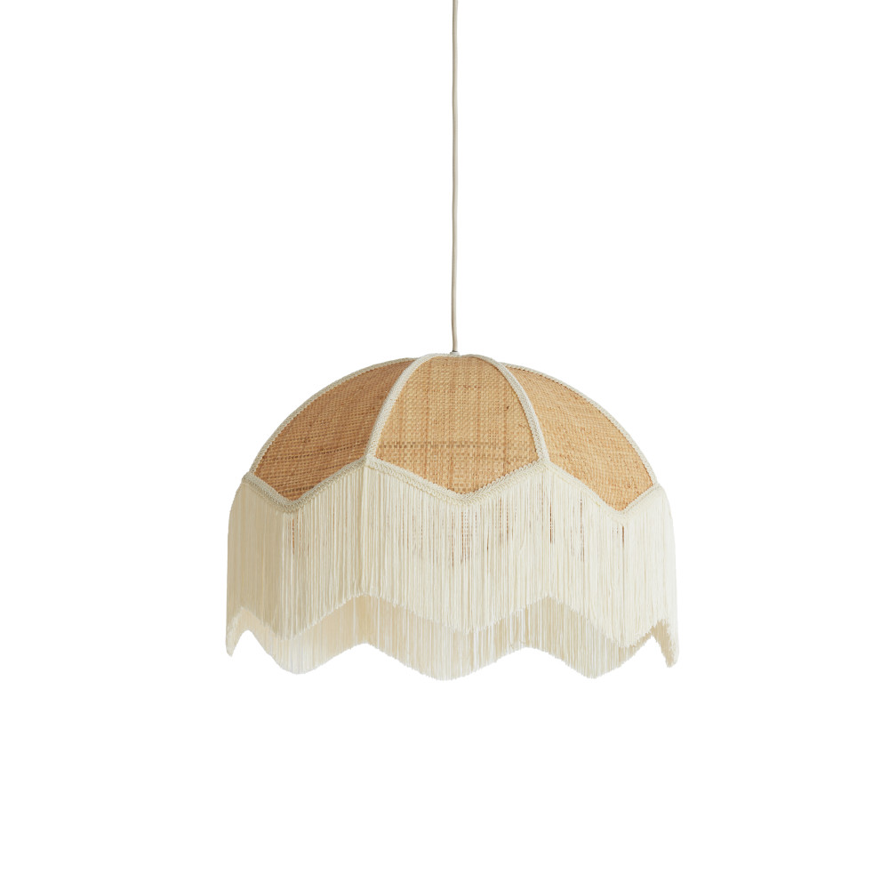 Hanging lamp Ø50x38 cm MALACIA raffia natural+cream