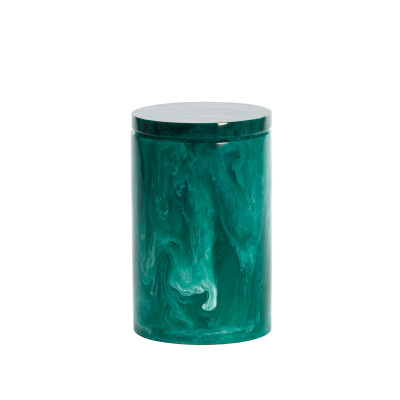 Deco box+lid Ø15x24 cm KELIMUTU petrol+emerald
