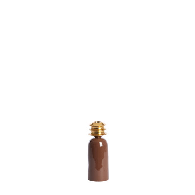 Candle stick Ø6x18 cm THAMYA brown+gold