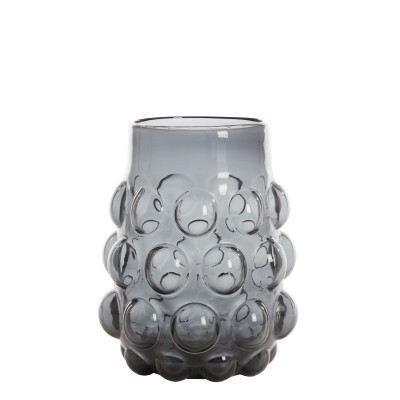 Vase Ø24x30 cm HAROA glass smoked grey