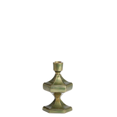 Candle stick 10x9x17 cm WAMBIRI shiny green gold