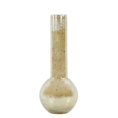 Vase Ø18x45 cm DAPOLI glass stone finish amber