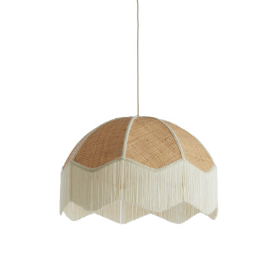 Hanging lamp Ø60x41 cm MALACIA raffia natural+cream