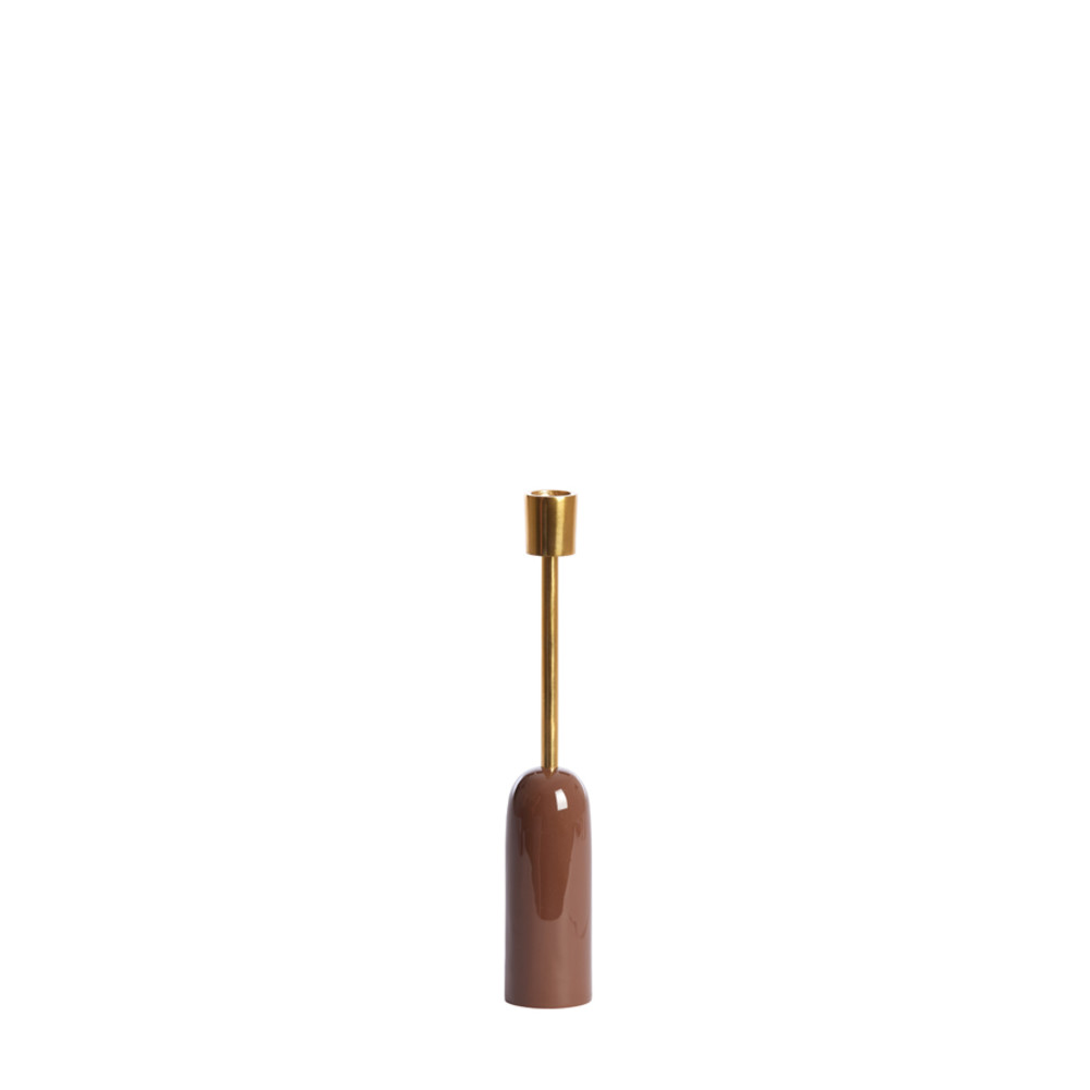 Candle stick Ø5x28 cm YASILO brown+gold