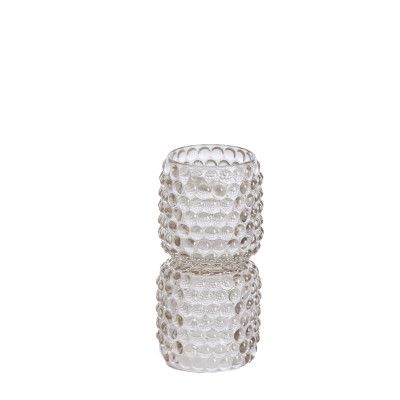 Tealight on base Ø9x16 cm BUBLINI glass light grey