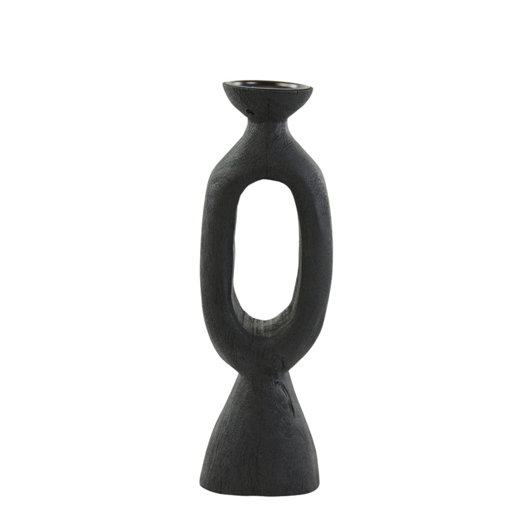 Candle holder 14x12x45 cm DJANGO wood matt black
