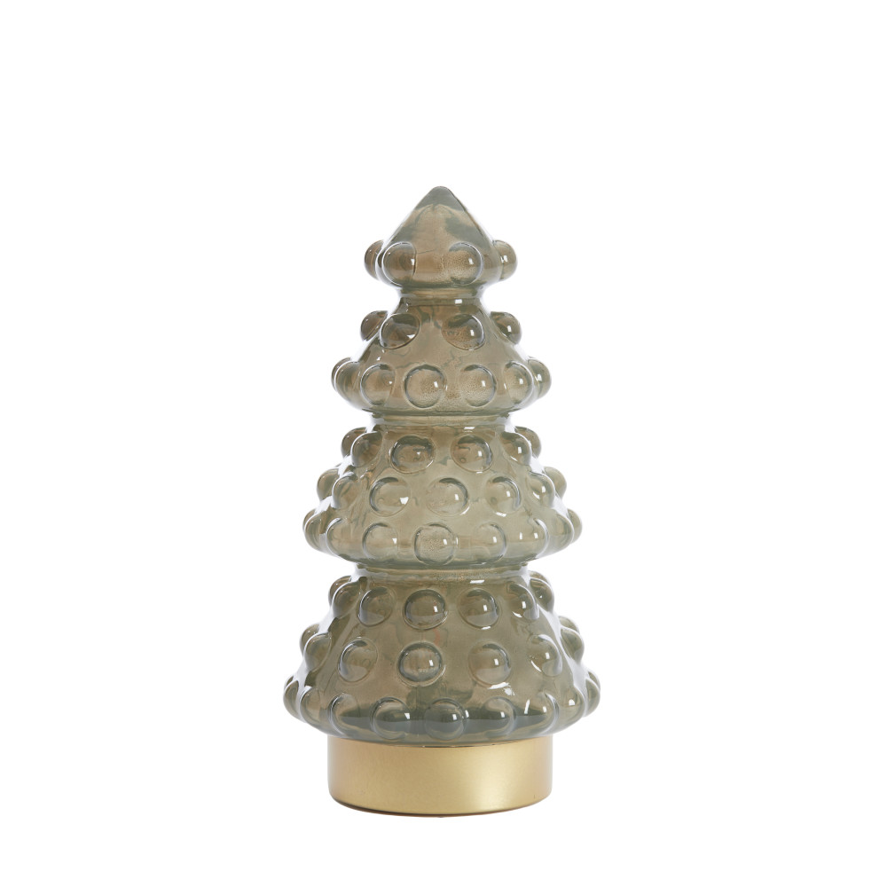 Table lamp LED Ø15x28,5 cm TREE milky dark green+gold