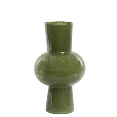 Vase Ø23x40 cm HALLEY glass olive green