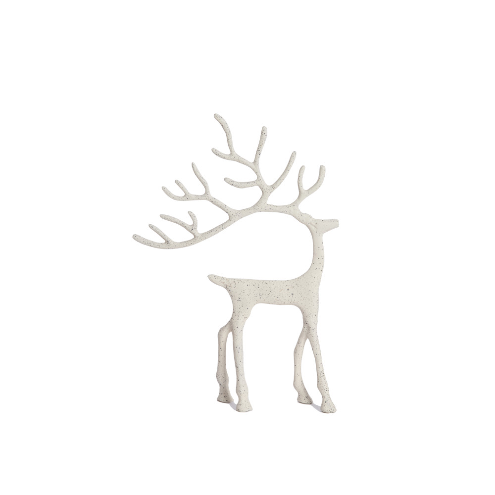 Ornament 27,5x7x39 cm DEER white+grey