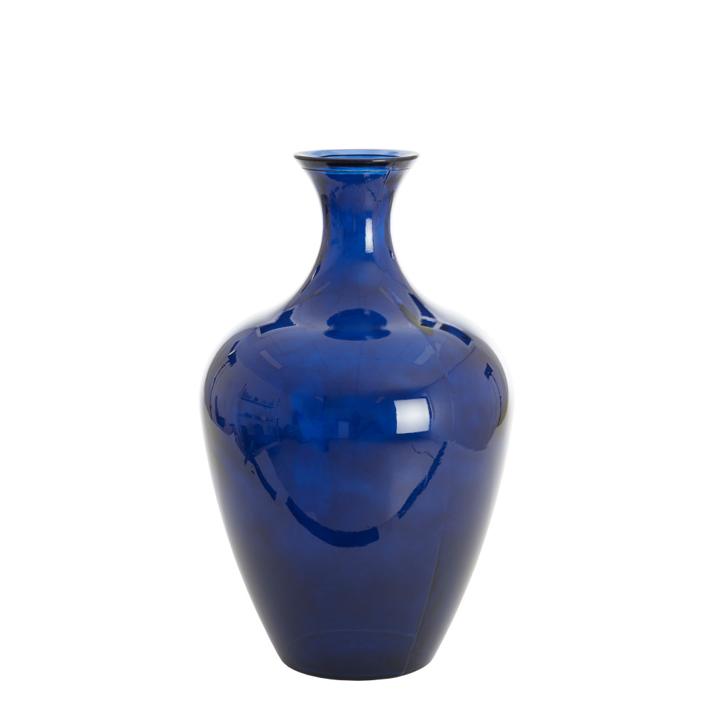 Vase Ø40x65 cm RUBRA glass shiny blue
