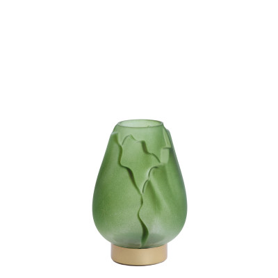 Table lamp LED Ø13x19,5 cm GINNY glass matt green+gold
