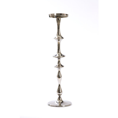 Candle holder Ø14x51 cm VICARI shiny nickel