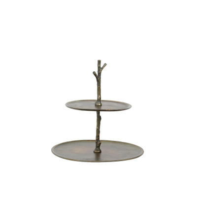 Stand 2 layer 30,5x27,5x31 cm TRESA antique bronze