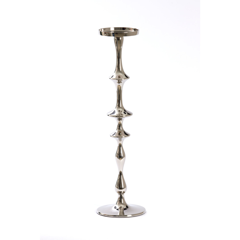 Candle holder Ø14x51 cm VICARI shiny nickel