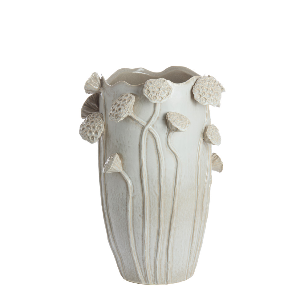Vase deco 35,5x35x51 cm LAVCI ceramics shiny light grey