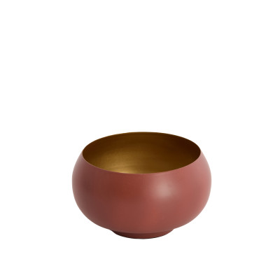 Tealight Ø15x9 cm RAPALLO matt dark brown+gold