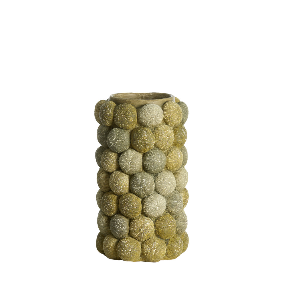 Vase deco Ø19x32,5 cm SEA URCHIN green+dark green