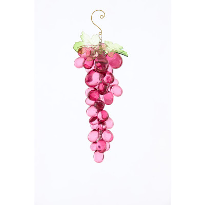 Ornament hanging Ø9,5x21 cm GRAPES pink