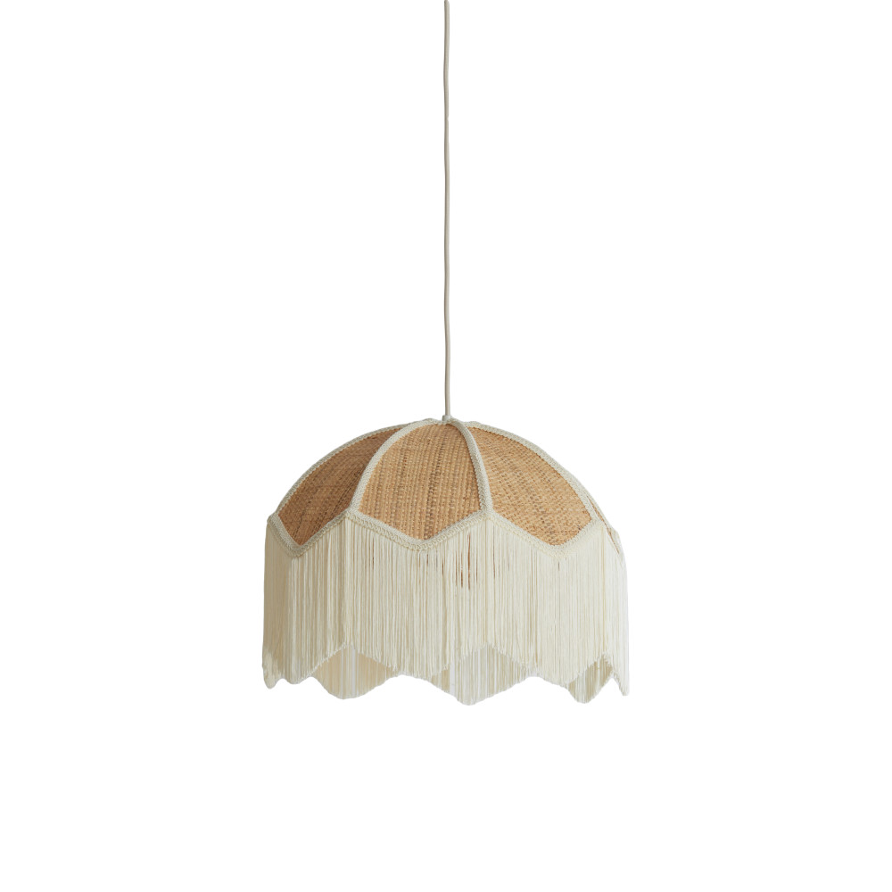 Hanging lamp Ø40x33 cm MALACIA raffia natural+cream