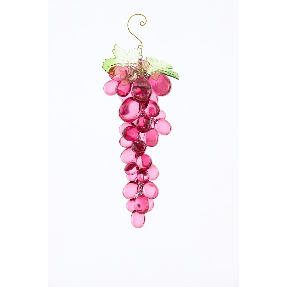 Ornament hanging Ø9,5x21 cm GRAPES pink