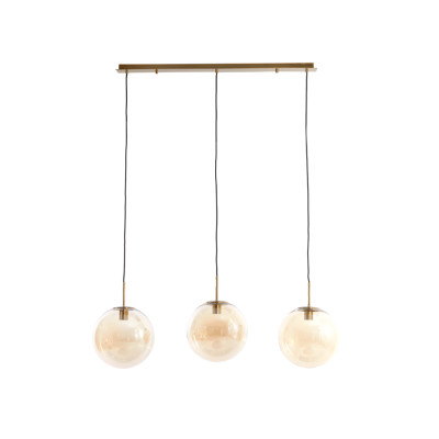 Hanging lamp 3L 120x30x30 cm MEDINA glass amber+gold