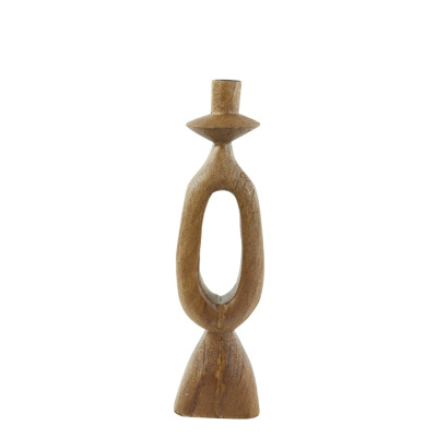 Candle stick 13x13x43 cm DJANGO wood matt brown