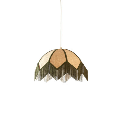 Hanging lamp Ø45x32,5 cm SULINA raffia natural+green