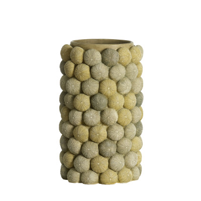 Vase deco Ø25x40 cm SEA URCHIN green+dark green