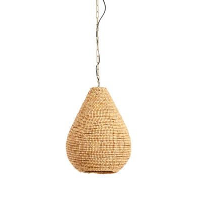 Hanging lamp Ø31x39 cm KABINDA beads natural